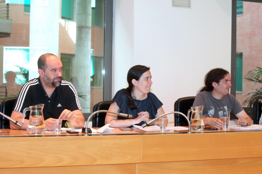 Concejales de Podemos durante el pleno