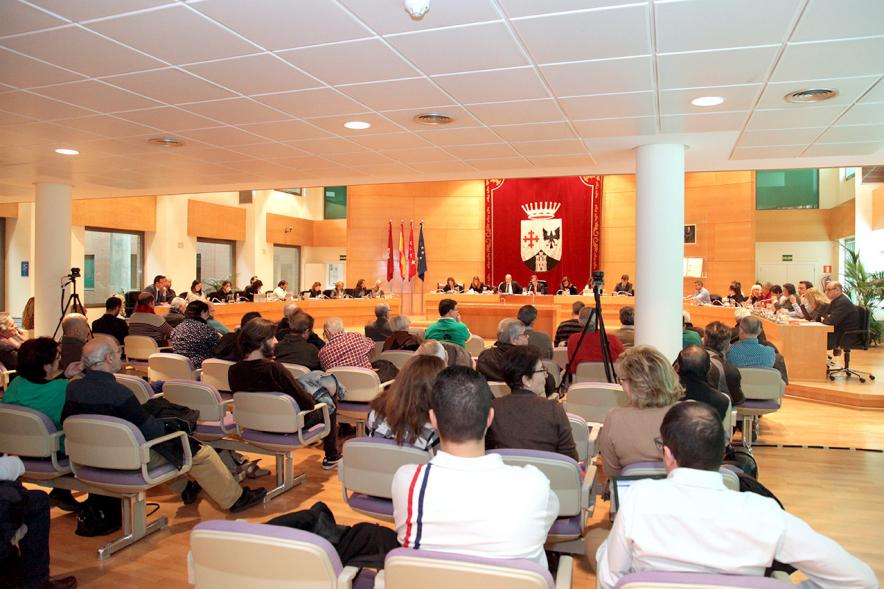 Sesión plenaria vista desde el fondo del salón de plenos