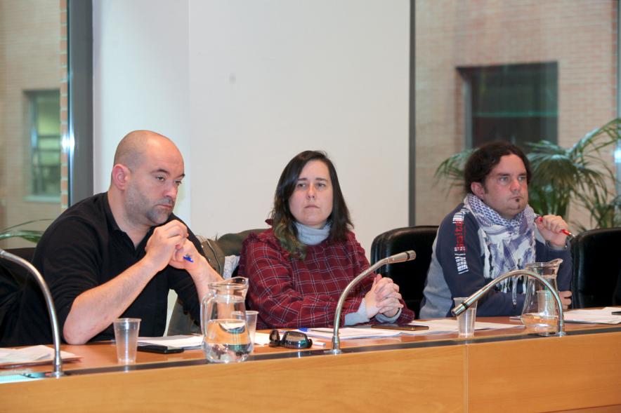 Concejales de Podemos durante el pleno