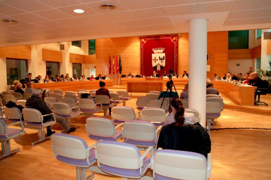 Sesión plenaria vista desde el fondo del salón de plenos