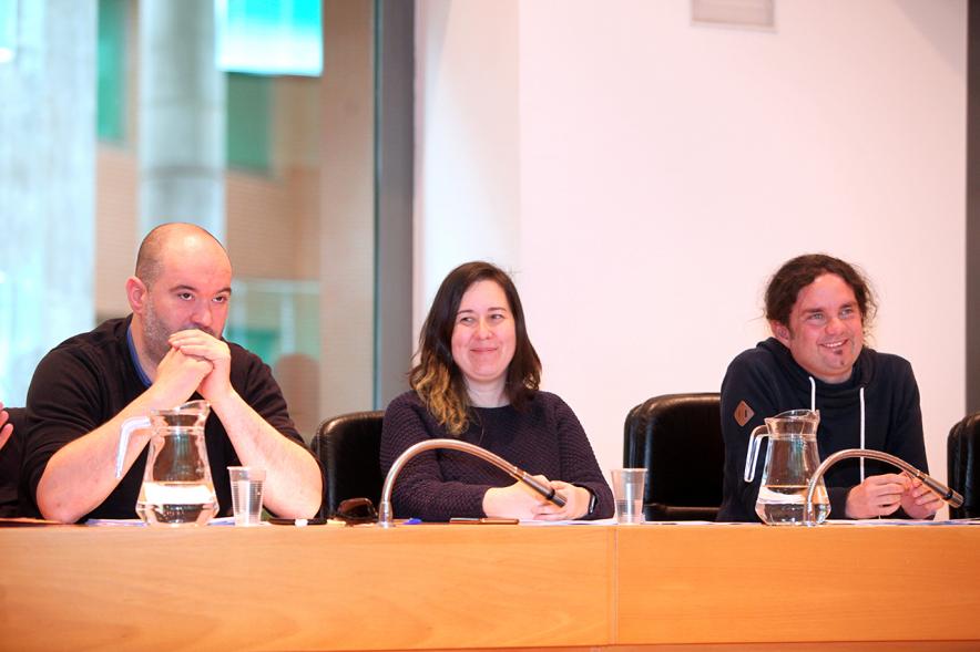 Concejales de Podemos durante el pleno