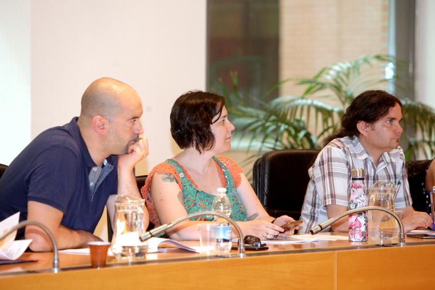 Concejales de Podemos durante el pleno