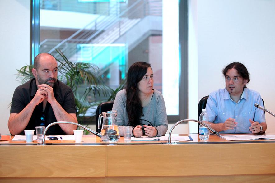 Concejales de Podemos durante el pleno