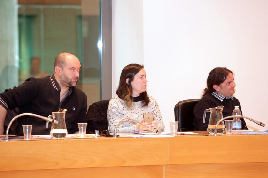 Concejales de Podemos durante el pleno