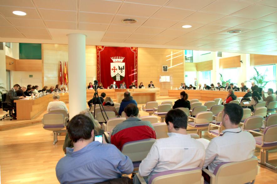 Sesión plenaria vista desde el fondo del salón de plenos