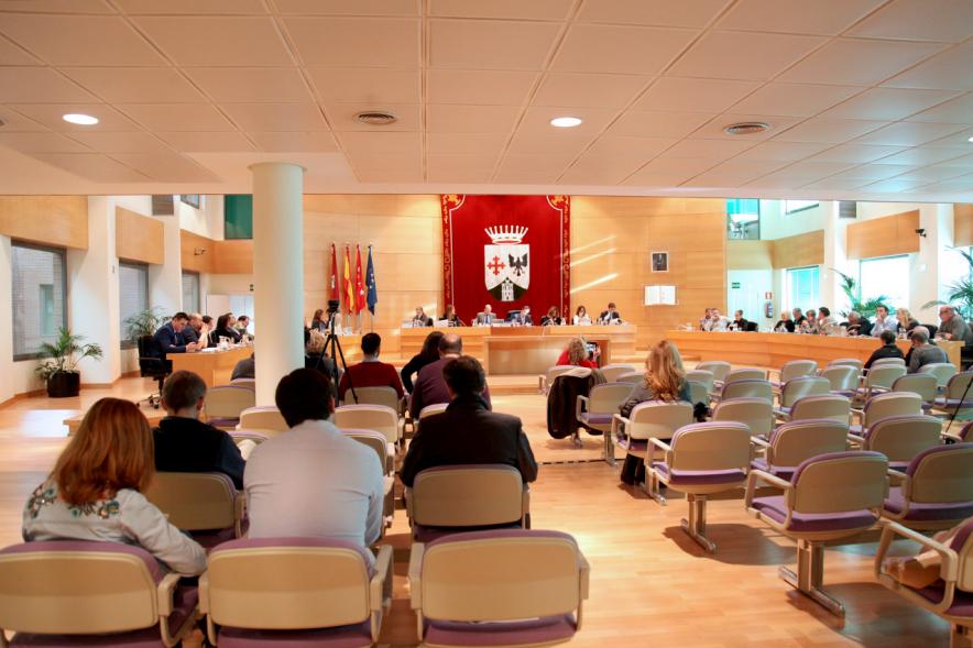 Sesión plenaria vista desde el fondo del salón de plenos
