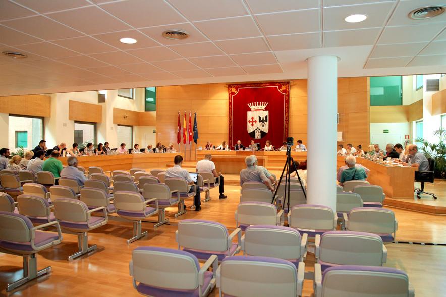 Sesión plenaria vista desde el fondo del salón de plenos