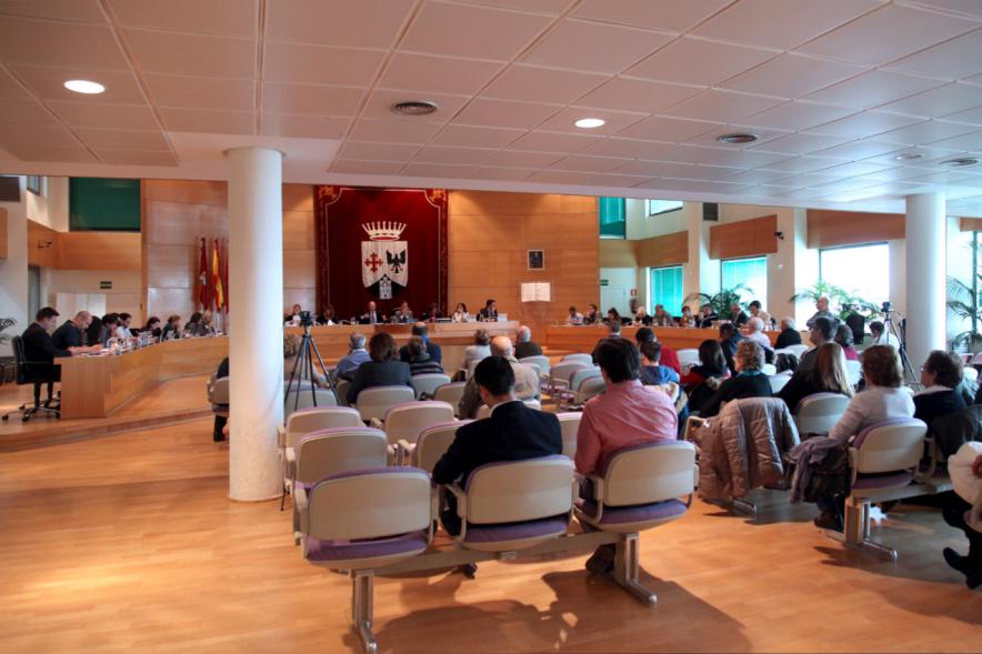 Sesión plenaria vista desde el fondo del salón de plenos