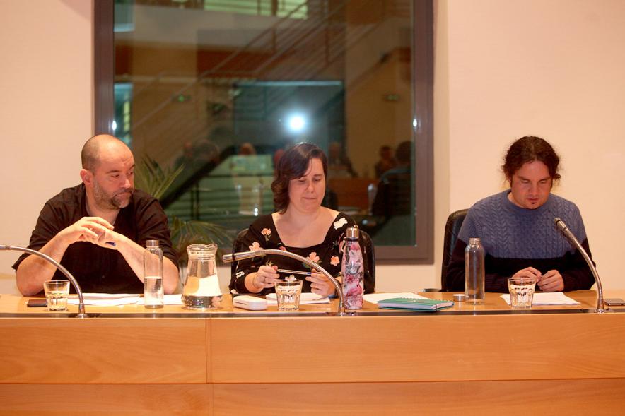 Concejales de Podemos durante el pleno