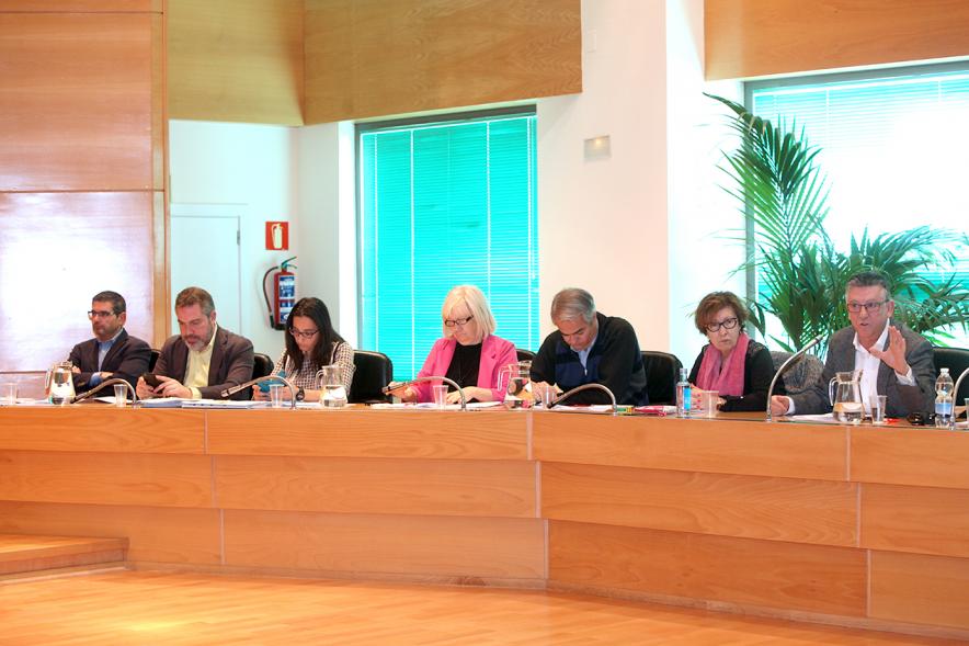 Concejales de Podemos durante el pleno
