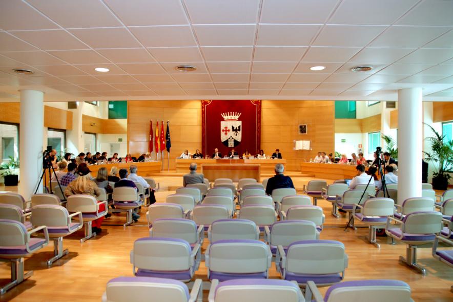 Sesión plenaria vista desde el fondo del salón de plenos