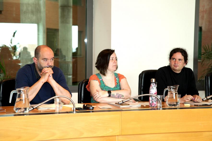 Concejales de Podemos durante el pleno