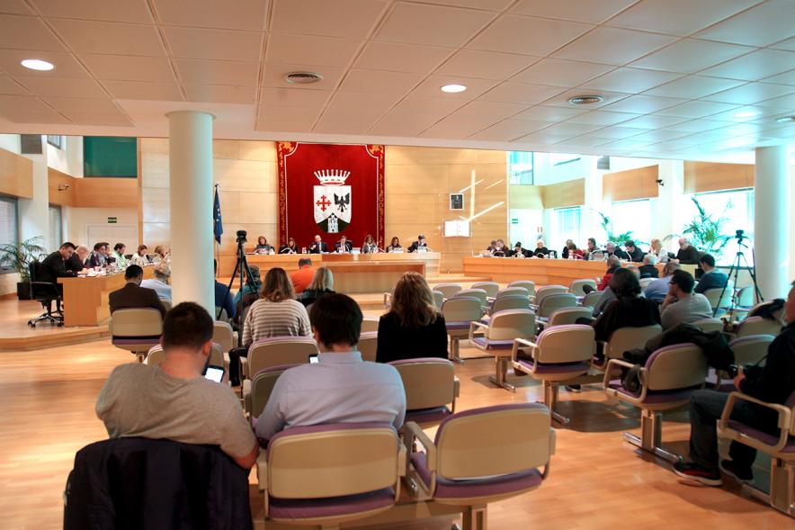 Sesión plenaria vista desde el fondo del salón de plenos