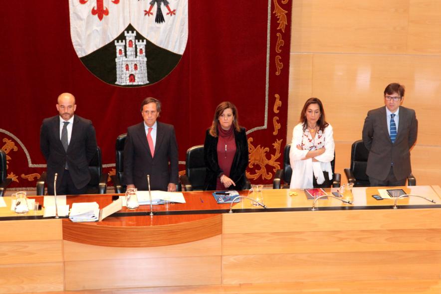 Junta de Gobierno Municipal en pie durante el pleno