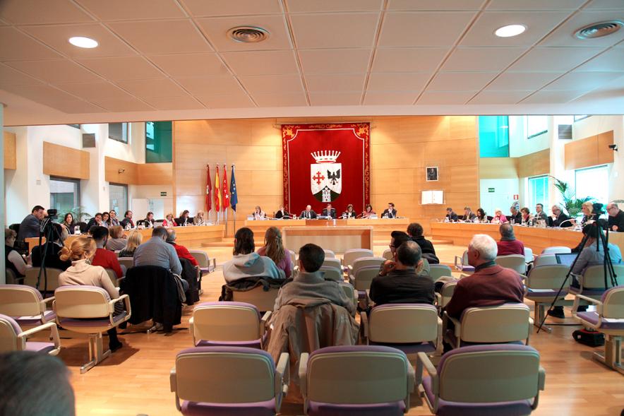 Sesión plenaria vista desde el fondo del salón de plenos