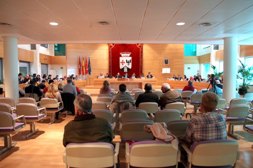 Sesión plenaria vista desde el fondo del salón de plenos