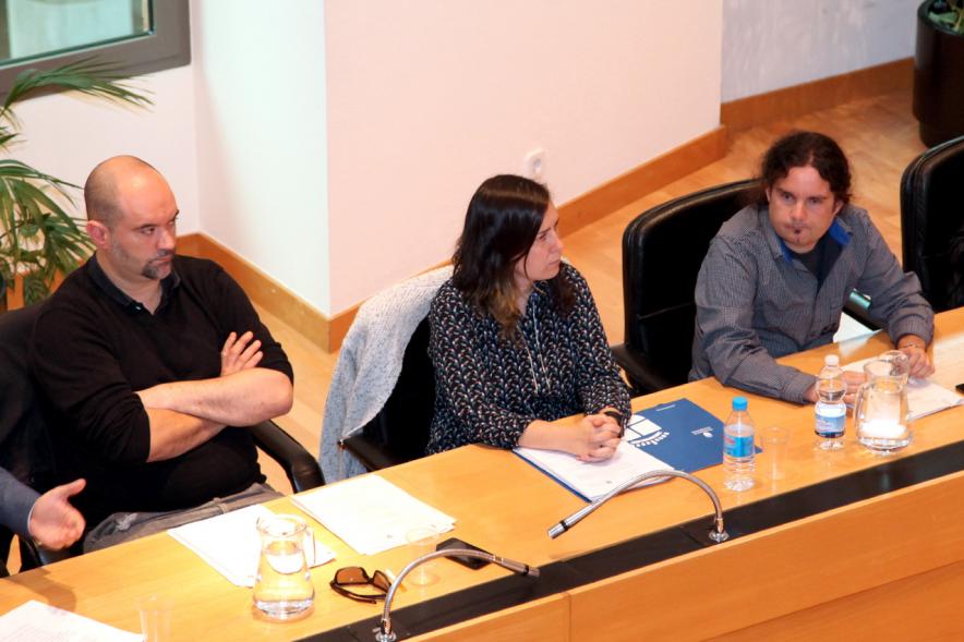 Concejales de Podemos durante el pleno