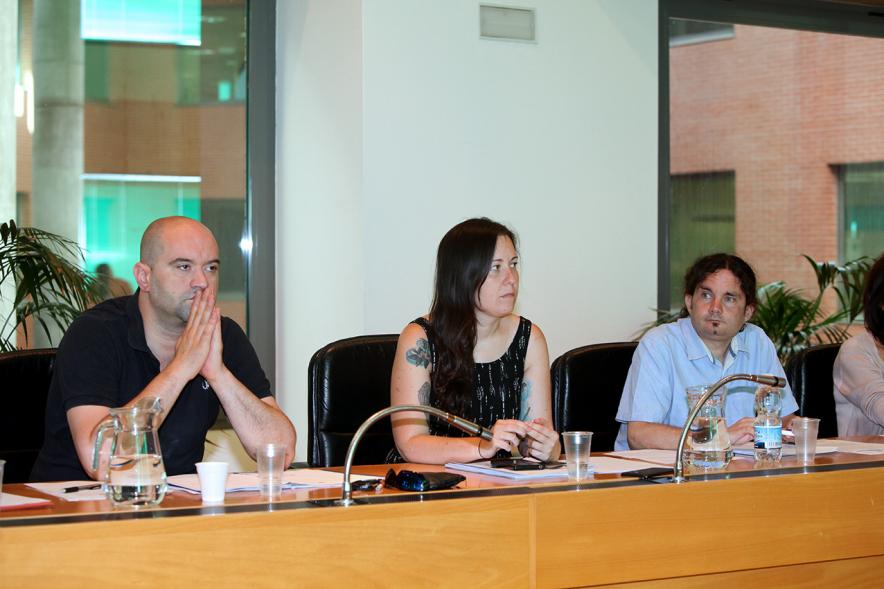 Concejales de Podemos durante el pleno
