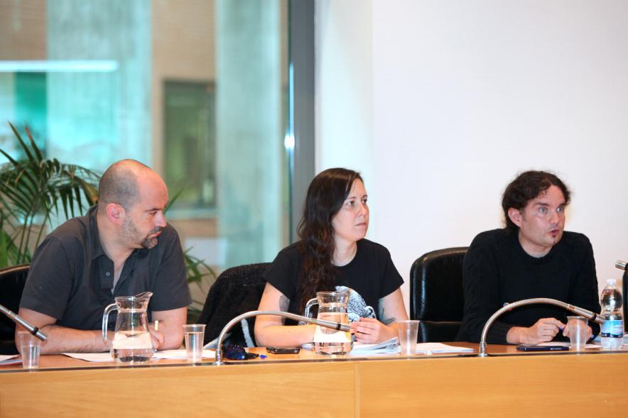 Concejales de Podemos durante el pleno