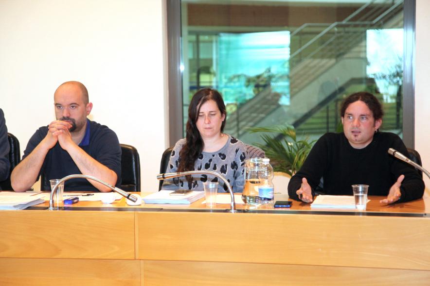 Concejales de Podemos durante el pleno