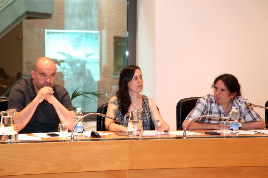 Concejales de Podemos durante el pleno