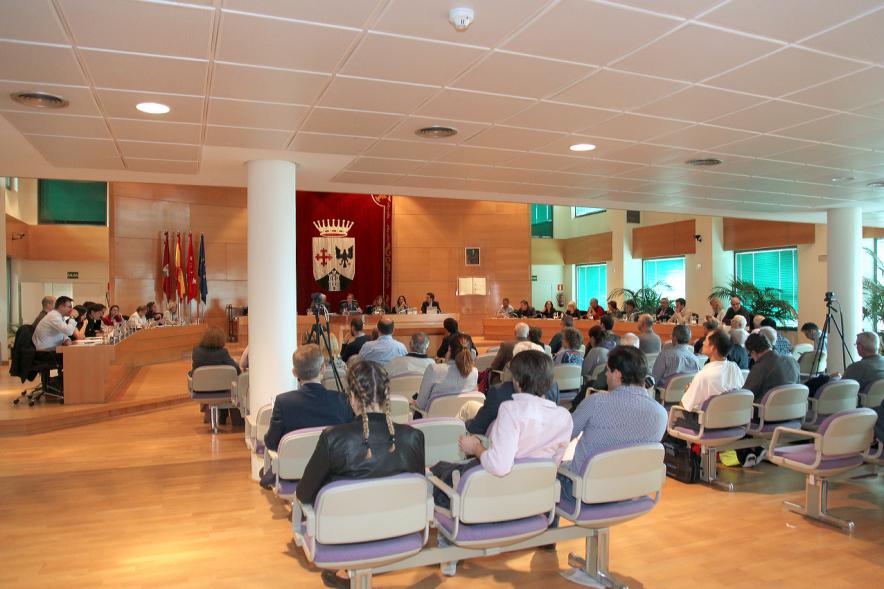 Sesión plenaria vista desde el fondo del salón de plenos