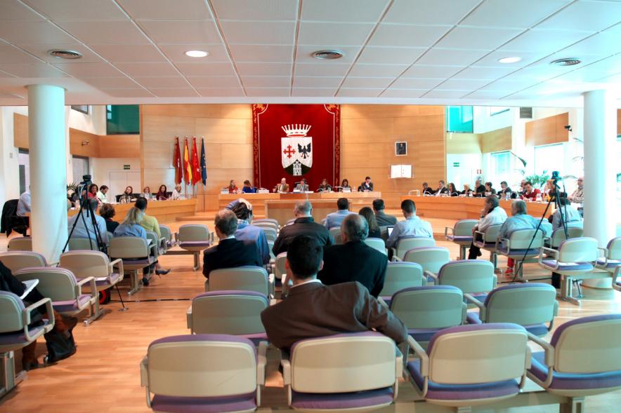 Sesión plenaria vista desde el fondo del salón de plenos