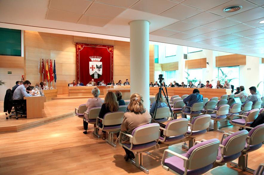 Vista lateral del salón de plenos