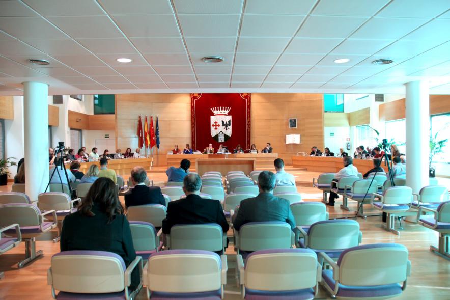 Sesión plenaria vista desde el fondo del salón de plenos