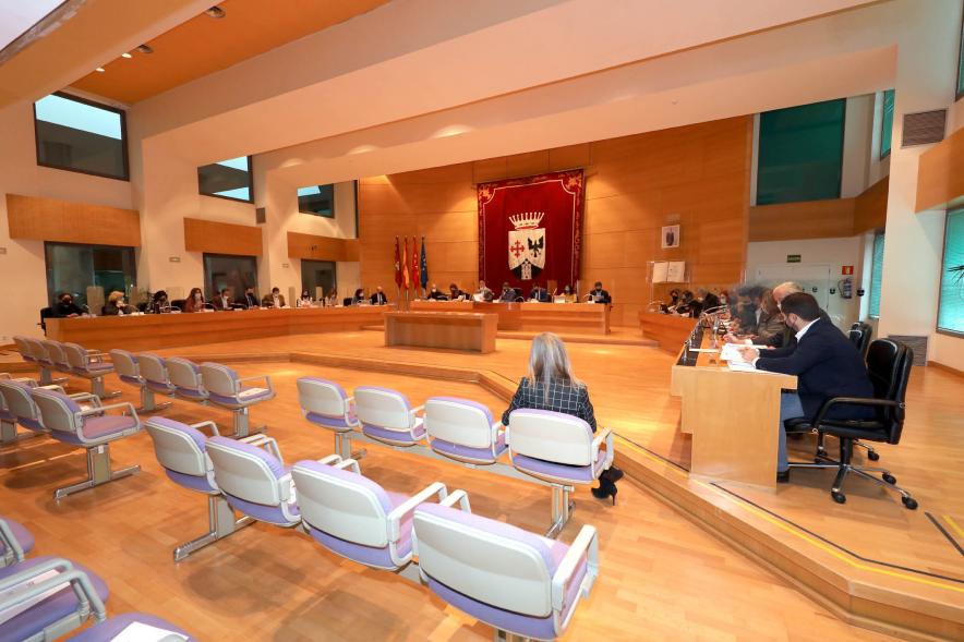 Sesión plenaria vista desde el fondo del salón de plenos