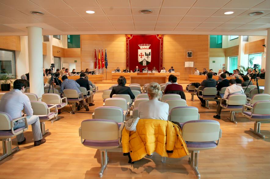 Sesión plenaria vista desde el fondo del salón de plenos