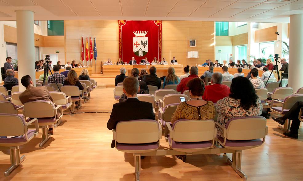 Sesión plenaria vista desde el fondo del salón de plenos