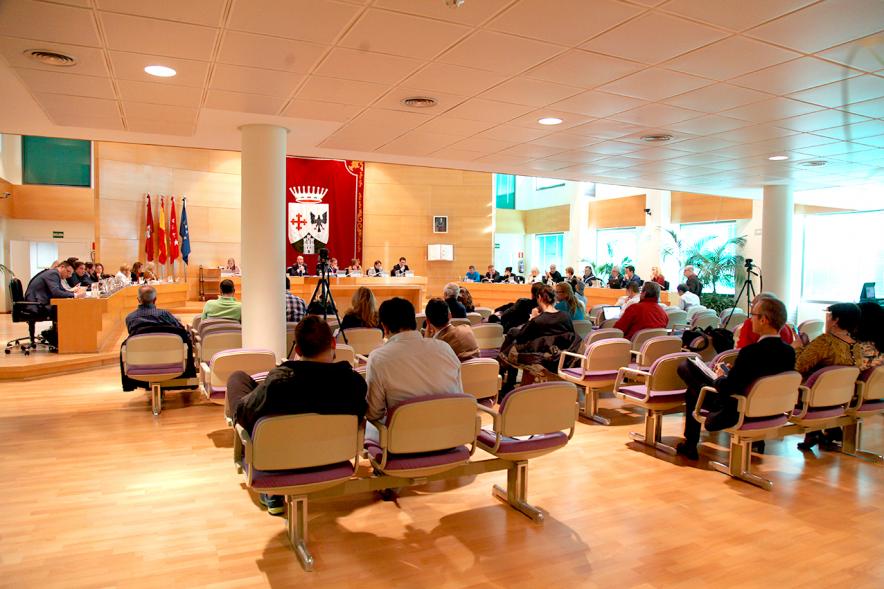 Sesión plenaria vista desde el fondo del salón de plenos