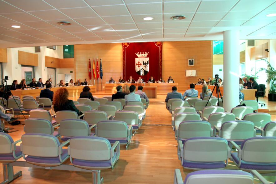 Sesión plenaria vista desde el fondo del salón de plenos