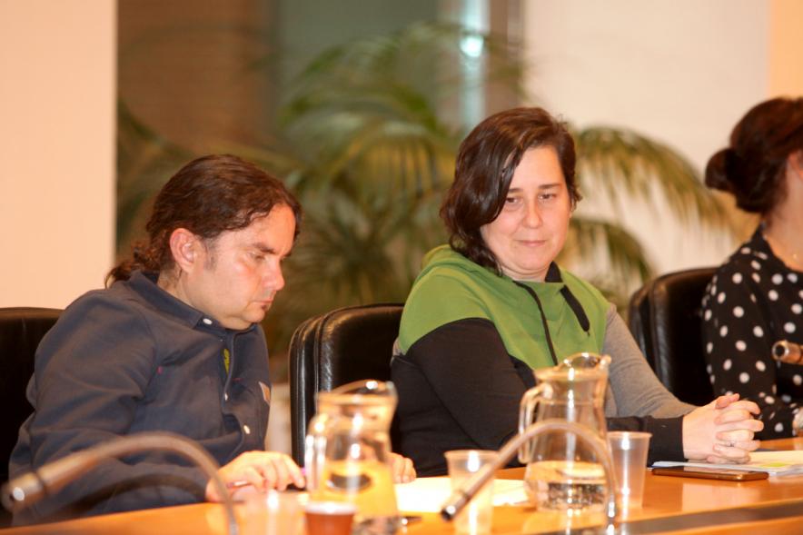 Concejales de Podemos durante el pleno