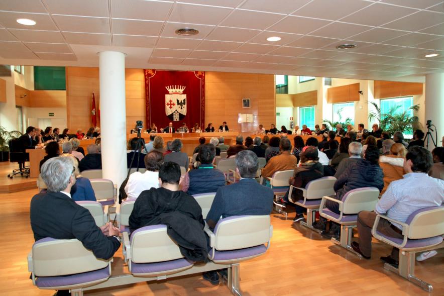 Sesión plenaria vista desde el fondo del salón de plenos
