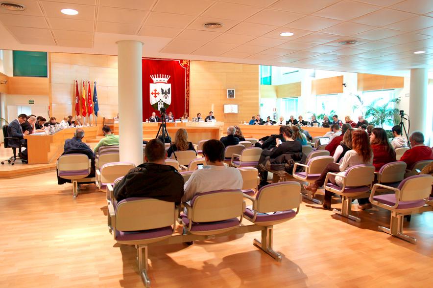 Sesión plenaria vista desde el fondo del salón de plenos