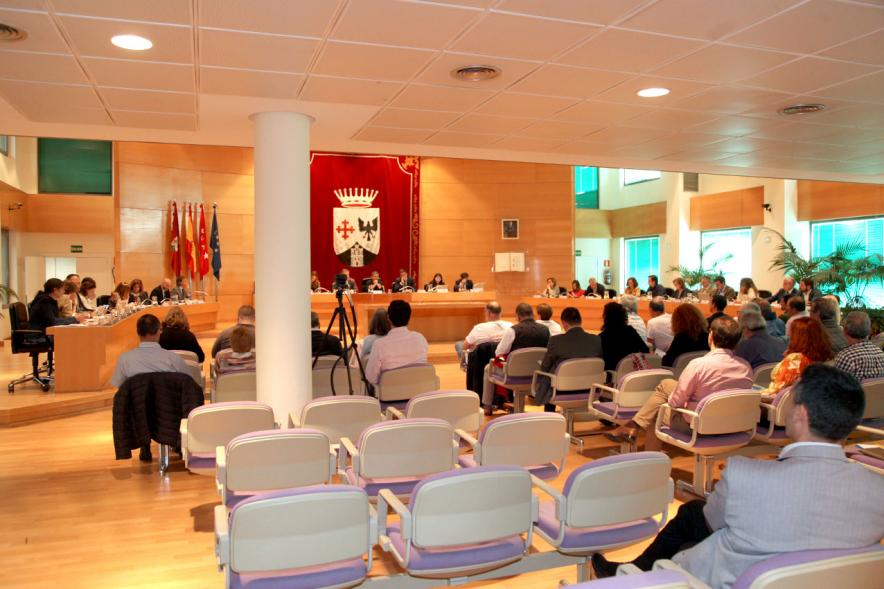 Sesión plenaria vista desde el fondo del salón de plenos