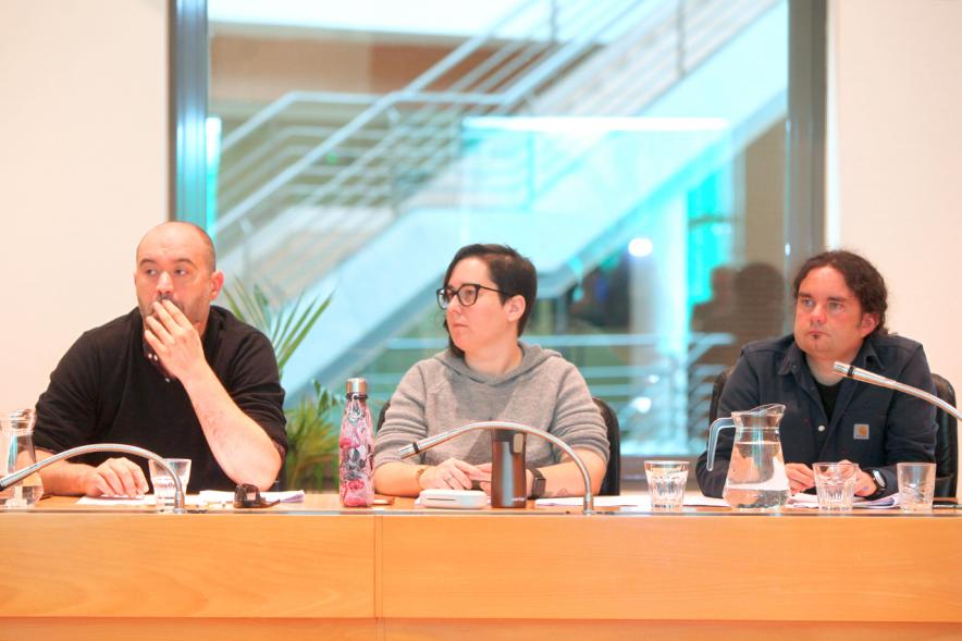 Concejales de Podemos durante el pleno