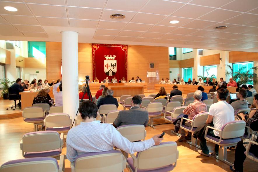 Sesión plenaria vista desde el fondo del salón de plenos