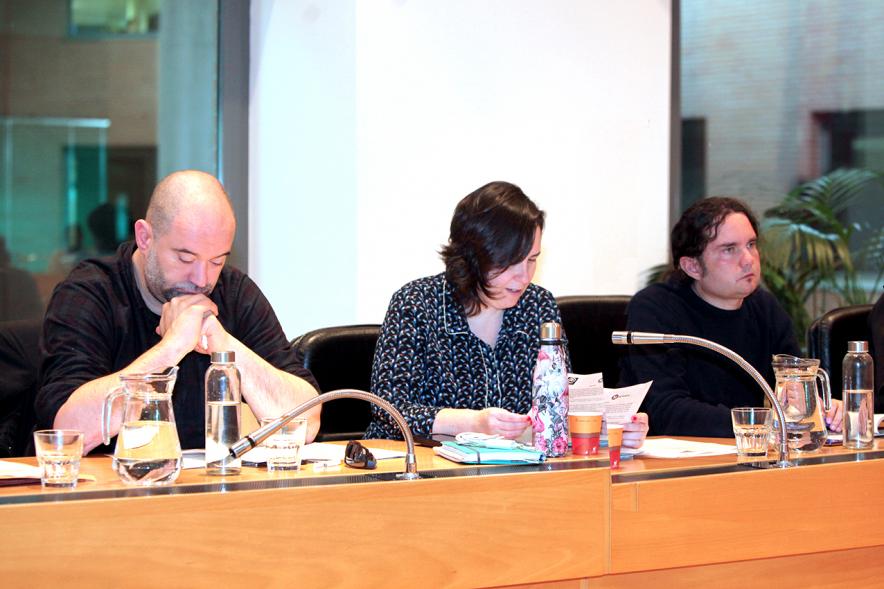 Concejales de Podemos durante el pleno