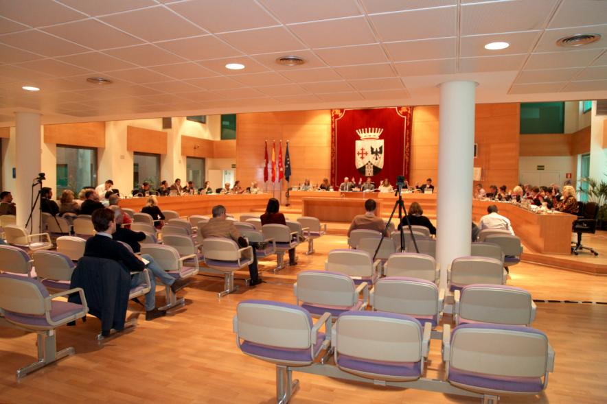 Sesión plenaria vista desde el fondo del salón de plenos