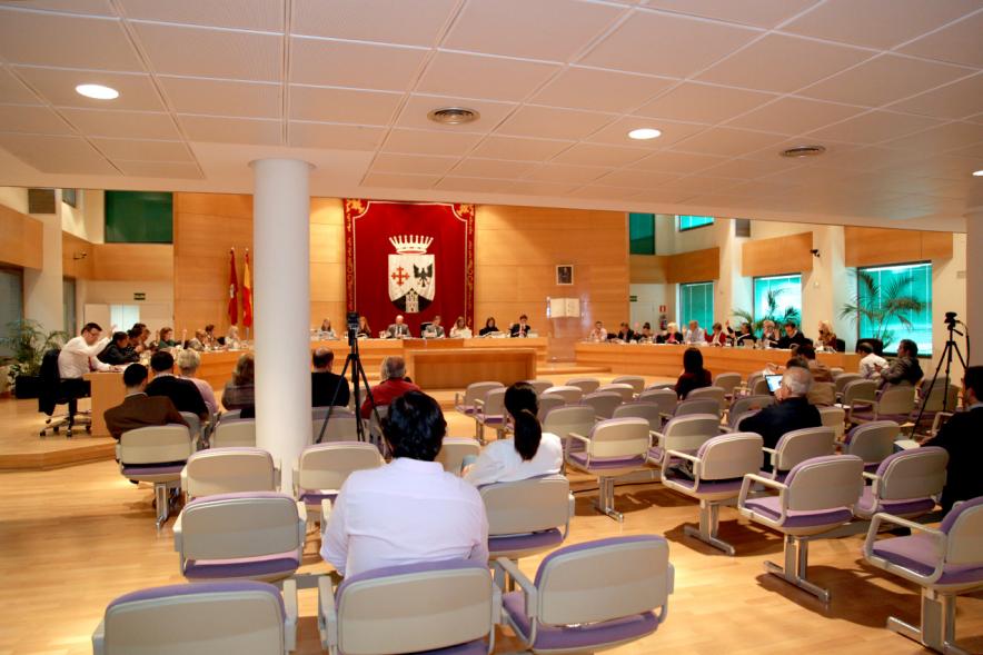 Sesión plenaria vista desde el fondo del salón de plenos