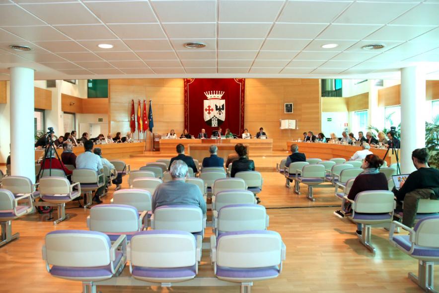 Sesión plenaria vista desde el fondo del salón de plenos