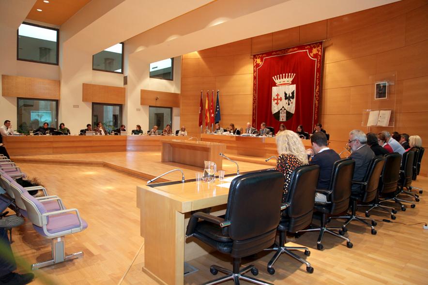 Vista lateral del salón de plenos