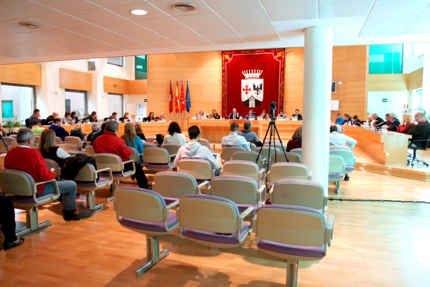 Sesión plenaria vista desde el fondo del salón de plenos