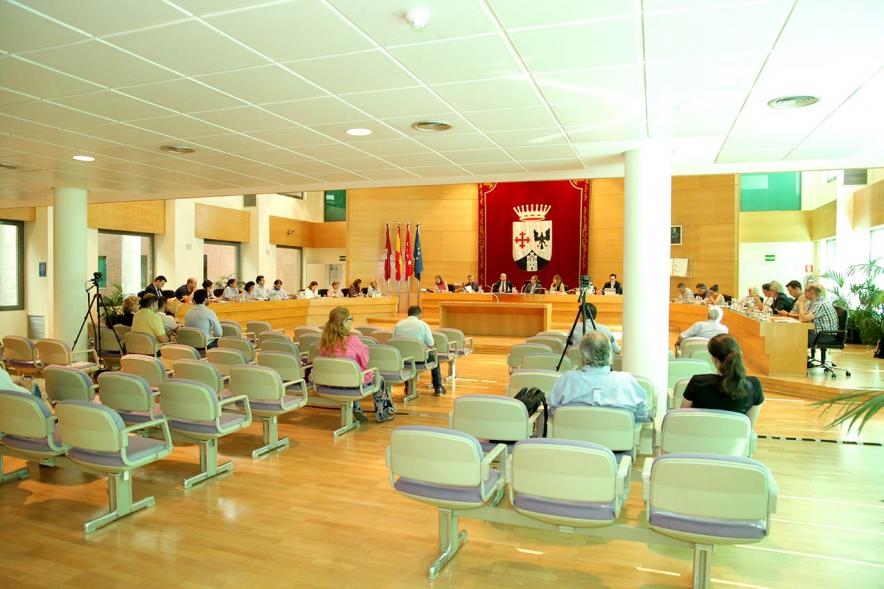 Sesión plenaria vista desde el fondo del salón de plenos