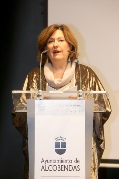 Entrega IIº Premio de Narrativa Juan Goytisolo - Primer plano del discurso de  la  concejal  de cultura Rosario Tamayo.