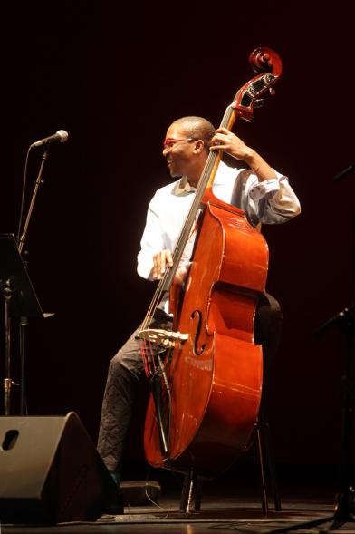 Entrega Premios Atenea y Hombres por la Igualdad 2018 - Imagen de un músico tocando el contrabajo.