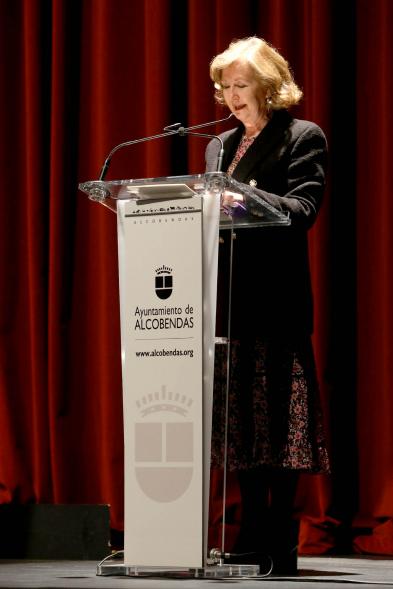 Entrega de Premios Atenea y Hombres por la Igualdad 2021 - Primer plano de Ofelia Culebradas, responsable de Igualdad.   